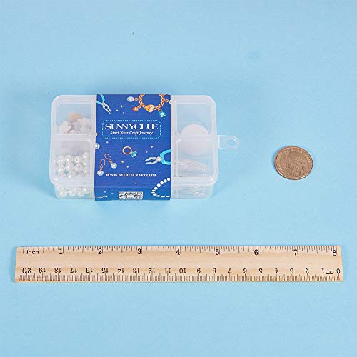 SUNNYCLUE 1 Box DIY 10 Pairs Natural White Sea Shell Drop Dangle Earrings Making Starter Kit Round Seashell Charm Pendants Earring Hook for Art Craft Projects Silver, Instruction - color: Ocean Earrings 2
