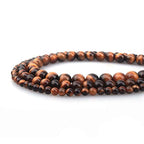 6mm Natural Tiger Eye Stone Round Loose Stone Beads for Jewelry Making DIY Crafts Design 1 Strand 15" APPR.63-65pcs - color: Tiger eye, size: 6mm
