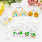 St. Patrick's Day Polymer Clay Cutters Set - 10pcs Sharp & Durable Leprechaun, Horseshoe & Beer Mug Shapes for DIY Earring Jewelry Making, Soft Clay Crafts & Holiday Supplies - color: 2K color