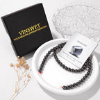 Vinswet 60pcs 6mm Hematite Natural Stone Beads Round Genuine Real Stone Beading Loose Gemstones DIY Smooth Bead for Bracelet Necklace Earrings Jewelry Making - color: Hematite, size: 6mm