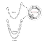 4Pcs Gold Earrings Connector Chains Set for Women, Convertible Dangle Chain for Double Piercings 50mm - color: silver 2pcs