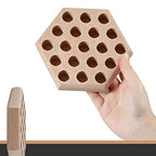 Wooden Pliers Organizer - Hexagon Pliers Rack with 19 Holes - Beech Wood - Brown - 5 x 5 x 0.88 inches - Indoor Use - Tabletop Mounting - No Assembly Required - style: Hexagon