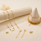 KYUNHOO Gold Plated Sequin Star Chain for Jewelry Making Hollow Moon Link Jewelry Supplies Stainless Steel Bulk Chains for Handcraft DIY - color: Star Gold