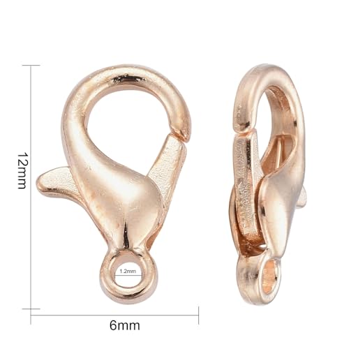 HDSupplies 100 Pieces - Lobster Clasps - KC Gold Tone - 12x6mm / 1.2mm Hole - color: KC Gold Tone, size: 12x6mm