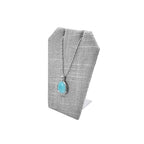 MOOCA 6 Pcs Natural Gary Linen Earring Display Stand Necklace, Pendant Jewelry Organizer Display Holder for Earring, Pendant, Necklace Stand for Showcase, Gray, 2 1/2 W x 1 3/4 D x 3 1/4 H in - color: Gray Linen