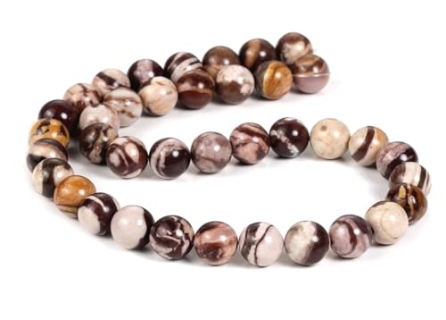 90pcs Adabele Natural Brown Zebra Jasper Healing Gemstone 4mm (0.16 inch) Small Round Beads Gem Stone Spacer for DIY Craft Jewelry Making GY12-4 - color: Zebra Jasper, size: 4mm (90pcs/1 Strand)