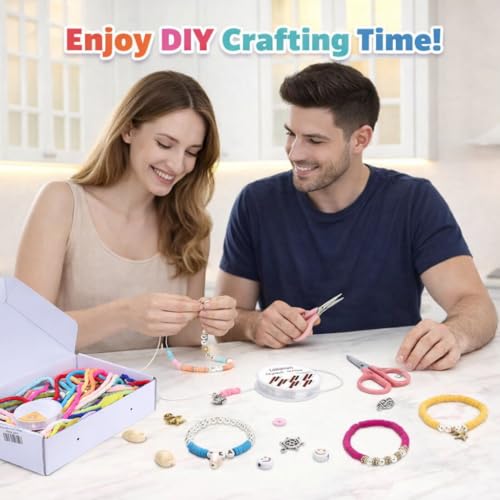 19000pcs 50 Strands Clay Bead Bracelet Kit, 6mm Flat Round Polymer Clay Beads Spacer Heishi Beads for Jewelry Making Earring Necklace - color: 50 Strands Colorful