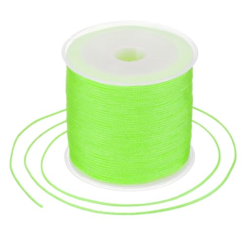 MECCANIXITY 0.8mm Nylon String for Bracelets, 44 Yards Satin Nylon Beading Thread Chinese Knotting Cord for Jewelry Making DIY Craft Beading Friendship Necklace Bracelet(Fluorescent Green) - color: Fluorescent Green, size: 0.8mm