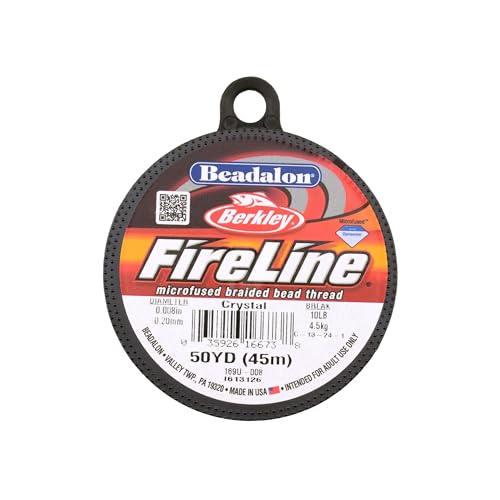 Beadalon FireLine Beading Thread by Berkley, 0.008", Break Strength 10 lb, Crystal, 50 yd - color: Crystal, style: 10 Lb / 50 Yd