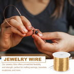 PATIKIL 24 Guage/ 0.5 mm 171 Feet Jewelry Craft Wire, Copper Beading Wires with Plier for Beading Jewelry Making Supplies Earrings Bracelets Accessories Sculpture Gardening, Rose Gold - size: 171 feet x 24 Guage