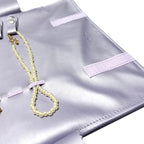 UnionPlus Travel Jewelry Roll, Faux Leather Necklaces Organizer Bag, Elastic Band and Anti-winding, Lavender Violet - color: Leather Lavender Violet, size: Medium