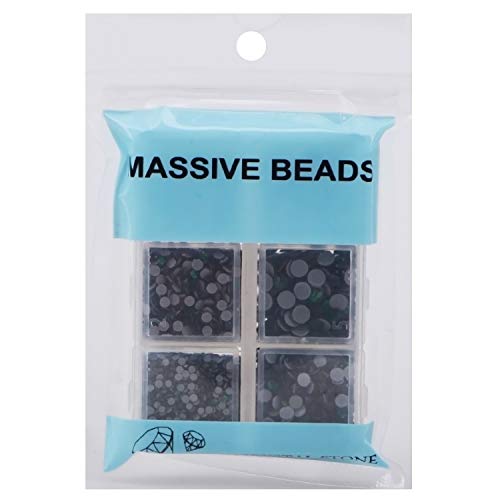4000pcs Mixed Size Hot Fix Round Crystals Gems Glass Stones Hotfix Flat Back Rhinestones (Emerald) - color: Emerald, size: 4000 Count (Pack of 1)