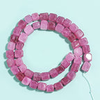 8MM Natural Hibiscus Jade Gemstone Loose Square Cube Beads Stone Healing Power for Jewelry Making DIY Bracelet Necklace - color: Hibiscus Jade