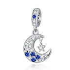 Charm for Bracelets and Necklaces, Heart Animals 925 Sterling Silver Bead Celestial Sun Moon Star Charms Jewelry Gift for Women Girls - color: Sparkling Moon Star Dangle Charm