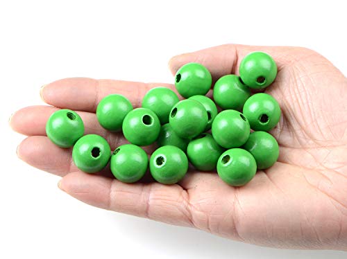 AD Beads Large Hole Wood Spacer Wooden Jewelry Making Bracelet Necklace Chandelier, Large Wooden Rosary Beads Craft Beads Pick from (16mm 100pcs, Green) - color: Green, size: 16mm 100pcs