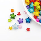 INSPIRELLE 250 Pieces Acrylic Star Beads 2 Sizes Bead in Bead for Jewelry Craft Making - color: 250x Bead in Bead Stars