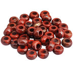 SUNYIK Red Jasper Large Hole (6mm) Rondelle Loose Charms European Bead fits Bracelet,Jewelry Makings Pack of 20 - color: Red-Red Jasper, size: 14x8mm