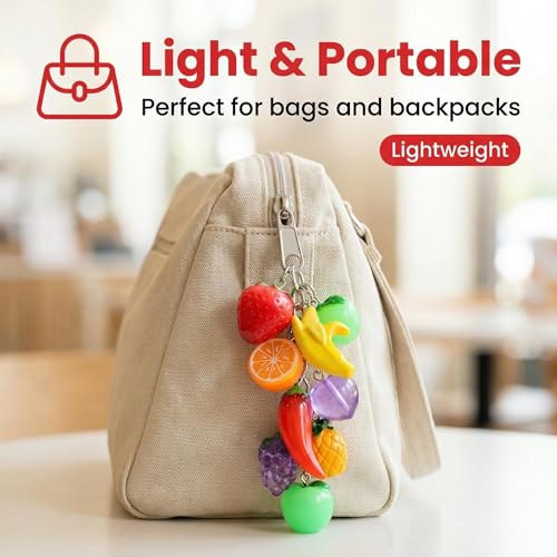 KJML DIY Cute Keychain Charms Bulk 30pcs Pendant Charms for Keychain Making Mini Resin Charm for Funny Keychains Bag Charm Purse Backpack Jewelry Making - color: Mix Fruit