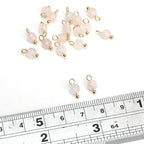 Beadia Natural Faceted Cube Stone Charms 4mm 30pcs with Untarnish Metal Accessories Loose Square Beads for DIY Jewelry Making - color: Rose Quartz