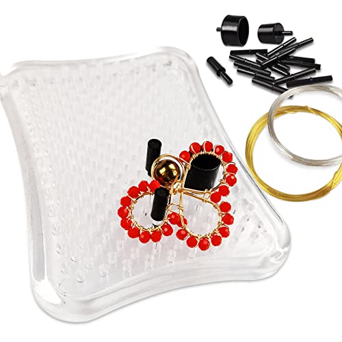 Wire Beading Jig Wire Shaping Jig Set with Jewelry Craft Wire and Peg Jewelry Making Tools for Beginner Women Men
