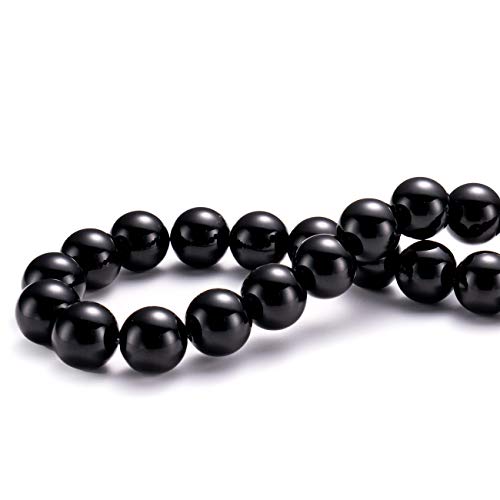 BEADIA Natural Black Onyx Stone Round Loose Semi Gemstone Beads for Jewelry Making 10MM 38PCS - color: Black Onyx, size: 10mm