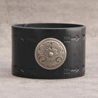 GelConnie Leather Cuff Bracelet Punk Braided Bracelets Rock Leather Wristbands Faux Mens Leather Bracelet Gothic Viking Bangle Adjustable Wrap Bracelet for Women,Men - color: Flower Black Bracelet