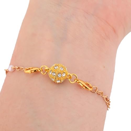 12pcs Magnetic Jewelry Clasp, 6 Styles Premium Magnetic Necklace Extenders with Double Lobster Clasps Jewelry Closures for Necklaces Bracelets (Silver, Gold-Colored)