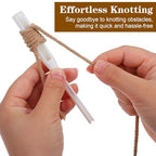 KFHENSOMR Rosary Cord Knotting Tool Dual-Head Twine Knotting Tool Rosary Making Supplies Cord Tying Kit Knot Tying Tools for Beads for Beads Making White ABS (2-Pack)