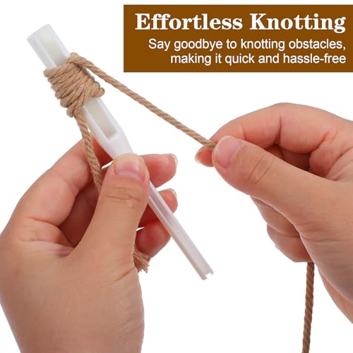 KFHENSOMR Rosary Cord Knotting Tool Dual-Head Twine Knotting Tool Rosary Making Supplies Cord Tying Kit Knot Tying Tools for Beads for Beads Making White ABS (2-Pack)