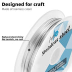 Art3d 20 Gauge Stainless Steel Wire, Bendable Soft Crafting Wire for Jewelry Making Earring Beading DIY Wrapping Sculpting - 120 FT Silver - color: Stainless Steel, size: 20 Gauge / 120 Ft