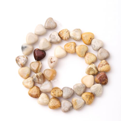 10mm Natural Chrysanthemum Stone Beads Heart Shape DIY Loose Gemstone Energy Healing Crystal Charms for Jewelry Making Handmade - color: Chrysanthemum Stone
