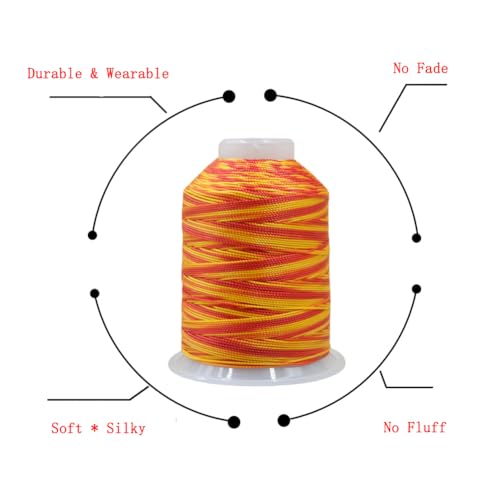0.8mm Segment Dyed Twisted Silk Cord Trim 3-Ply Twine Thread Braided Polyester String for DIY Crafts,Macrame, Pendants,Jewelry,Friendship Bracelets,Necklaces 270 Yards（Golden） - color: Golden