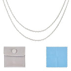 Elecrelive 925 Sterling Silver Cable Chain 3.28 Feet Unwelded Necklace Chains with Jewelry Cleaning Cloth Velvet Storage Bag for Men Women Jewelry Chain DIY Making - color: Silver-Cable Chain