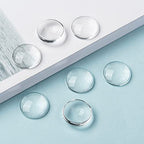 Craftdady 200Pcs Transparent Clear Glass Cabochons 17.5-18mm Flat Back Half Round Dome Tiles for Photo Pendant Jewelry Craft Making - color: Transparent Clear, size: 18mm Round