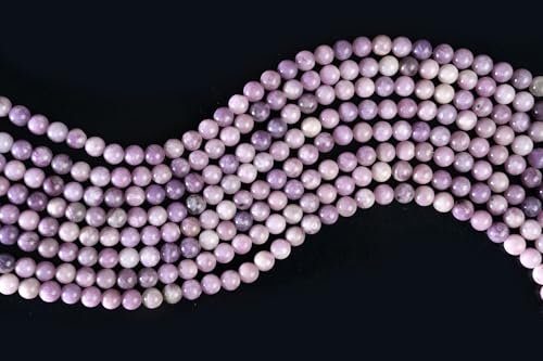 Natural Lepidolite Beads - Smooth Round Gemstone String for Jewelry Making | Available in 4/6/8/10 MM | Perfect for Crafting Unique Design - size: 10 MM