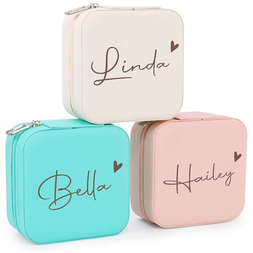 Ajiangwu Mothers Day Gifts for Mom,Custom Travel Jewelry Case for Women,Personalized Small Jewelry Box Mini Teen Girl Gifts Trendy Stuff Jewelry Organizer for Rings, Necklaces, Bracelets - color: Design 1