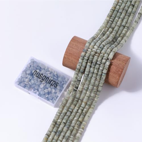 Natural Spectrolite Disk Stone Spacer Beads 6x2mm 38cm/str Flat Rondelle Loose Semi Gemstone Caps for Making Bracelets Necklace - color: Spectrolite