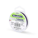Beadalon 7 Strand Stainless Steel Bead Stringing Wire, 0.015 in / 0.38 mm, Purple, 30 ft / 9.2 m - color: Purple, style: .015 in / 0.38 mm , 30 ft / 9.2 m