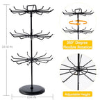 3 Tier Rotating Jewelry Stand with Adjustable Height, Necklace Holder Display Stand with 36 Hooks, Metal Jewelry Tree Organizer for Bracelets, Keychain Display, Jewelry Display for Vendors
