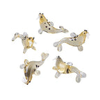 FASHEWELRY 5Pcs Handmade Ocean Sea LionLampwork Glass Pendants Light Khaki Marine Life Sea Lion Loose Beads Charms for DIY Jewelry Making - color: Sea Lion-Light Khaki