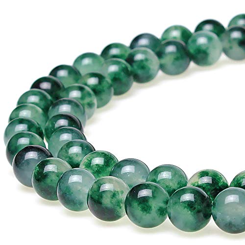 MJDCB Natural Stone Beads Purple Aventurine Round Loose Beads for DIY Necklace Bracelat Jewelry Making 15" (Moss Quartz, 8mm) - color: Moss Quartz, size: 8mm