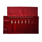 Portable Jewelry Roll Untangled Secure Necklace Travel Storage Bag Displays Holder 16 Chain (Burgundy) - color: Burgundy