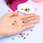 Pandahall 24pcs Crystal Birthstone Charms - Gold Plated Stainless Steel Pendants & Round Birthstone Charms for DIY Necklace Earring Bracelet Jewelry Making Crafts