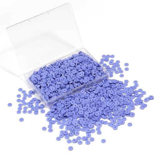 Polymer Clay Beads, 6mm Heishi Bead for Jewelry Bracelets Necklace Making 1000PCS - color: Light purple