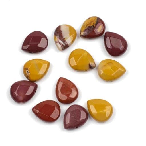 Cherry Blossom Beads Mookaite 12x15mm Faceted Top-drilled Teardrop - 12 pcs/ 8 Inch Strand - color: Mookaite