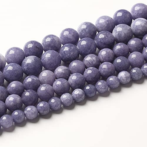 6mm 120pcs Natural Purple Angelite Stone Beads Lavender Gemstone Round Loose Beads for Jewelry Making DIY Bracelet Necklace Earrings 32" 2 Strands - color: Purple Angelite Stone Beads, size: 6mm(2 strands)