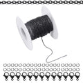 66Feet Black Stainless Steel Necklace Chains Cable Link Chains for Jewelry Making DIY Craft Kit with Lobster Clasps Jump Rings - color: 66Feet-Black, size: 1.5mm