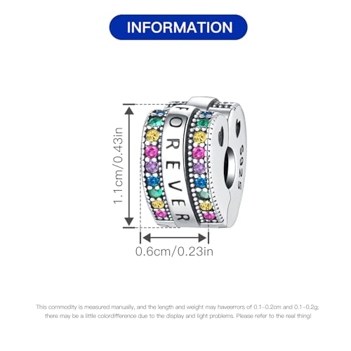 Spacer Stopper Beads for Bracelets & Necklaces, 925 Sterling Silver Beads | Smooth & Pave Cubic Zirconia (White, Blue, 18K Gold Plated) | Anti-Slide Separator Charms S925 Women Jewelry - color: 2Pcs Forever Stopper