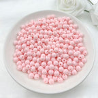 1000Pieces 6MM Acrylic Round Beads Round Acrylic Balls Chunky Beads Smooth Spacer Plastic Pastel Beads Craft Beads for Necklace and Bracelet Making Crafting Supplies(178-light Pink) - color: 178-light pink, size: 6MM