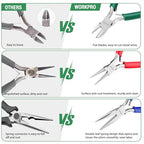 WORKPRO Jewelry Pliers Set, 3 Pack Jewelry Making Tool Kit- Needle Nose Plier/Chain Nose Plier, Round Nose Plier and Wire Cutter for Charm Bracelet, Jewelry Repair, DIY Crafts, Jewelry Making Supplies - color: Dark Blue, Dark Green, Red